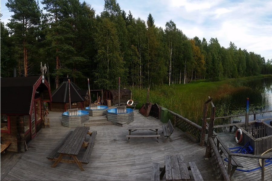 Mainbuilding, relax area. Hot tubs and sauna